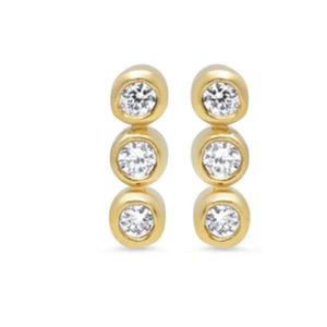 Jennifer Meyer 3 Mini Diamond Bezel Stud Earrings